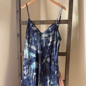 Johnny Was Blue and White Tie-Dye Dress